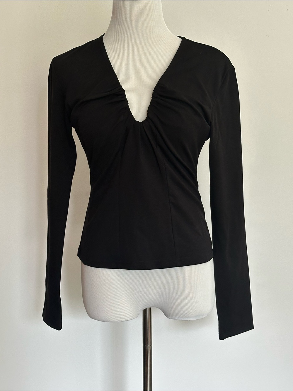 Dolan Ruched V-Neck Long Sleeve Top-- Anthropologie